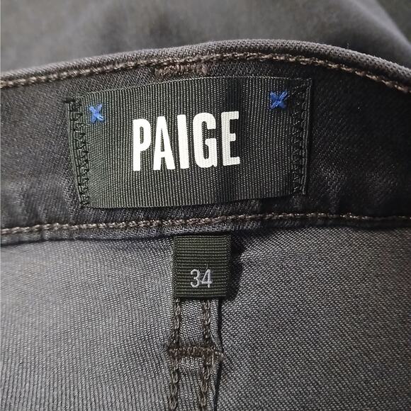 Paige Federal Transcend Slim Straight Jeans Men's Size 34 Dark Gray Denim Pants - Picture 7 of 11